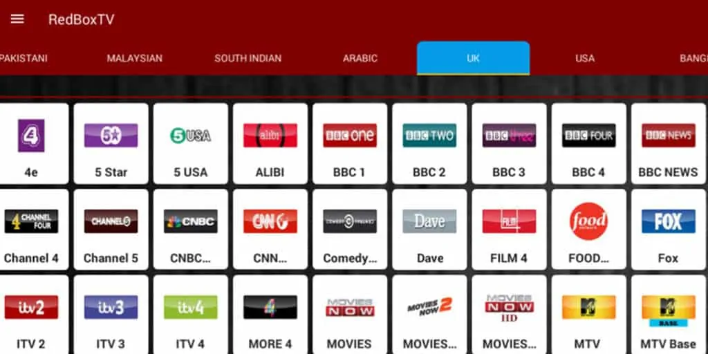 Avis et review sur l'application RedBox TV et ses centaines de chaînes IPTV