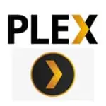 Le logo de l'application Plex, très populaire dans le monde du streaming et de la gestion de contenus multimédias