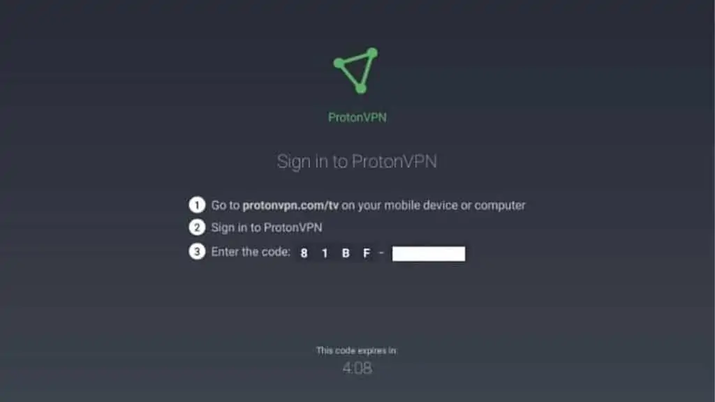L'interface pour connecter votre compte Proton VPN sur votre périphérique mobile ou votre ordinateur