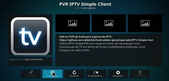 Configurar IPTV, passo PVR IPTV Simple-Client