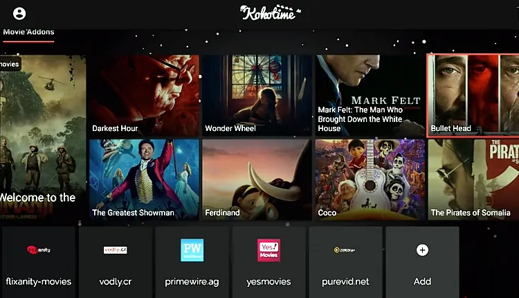 Screenshot da app Kokotime para assistir filmes e séries de TV