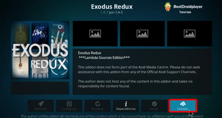 Instalar o Addon Exodus Redux do Kodi