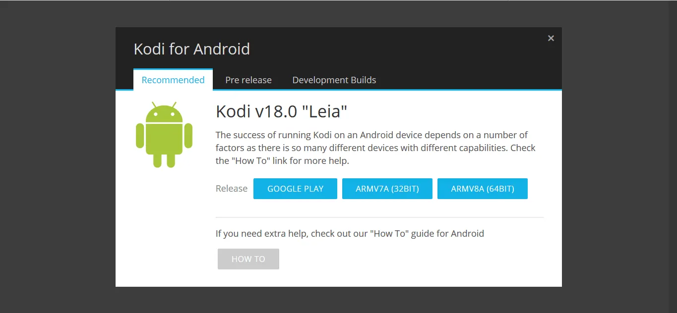 Kodi 18 Leia para Android