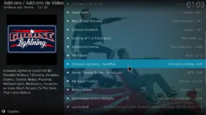 Para instalar o Addon Greased Lightning do Kodi, selecione Video Addons