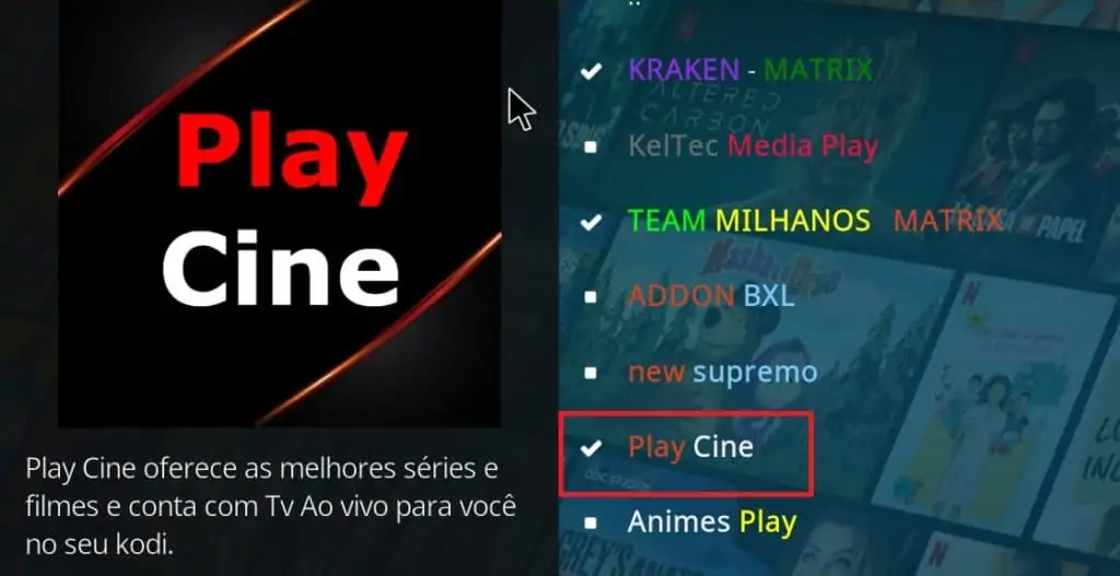 Play Cine - Addon Kodi