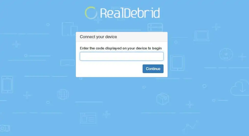 Inserir no Real-Debrid o código fornecido pelo aplicativo