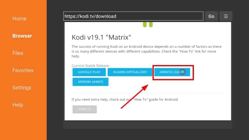 Versão 32 bits do Kodi 19 Matrix para Android