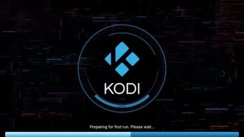 Primeira abertura do Kodi 20 Nexus após o instalar