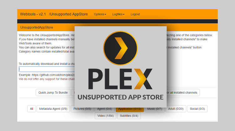 plex webtools channel not working