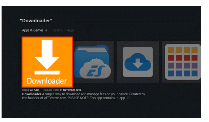 Select Downloader from the Apps list