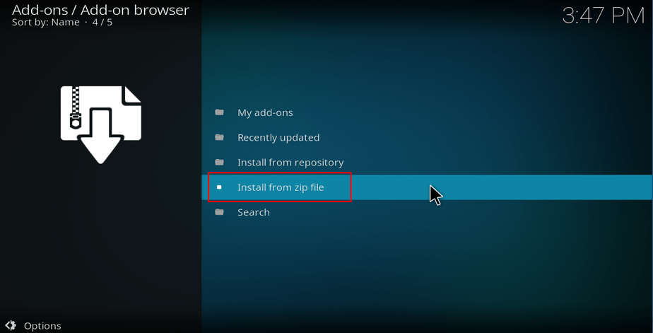 Install repo from a zip file on Kodi