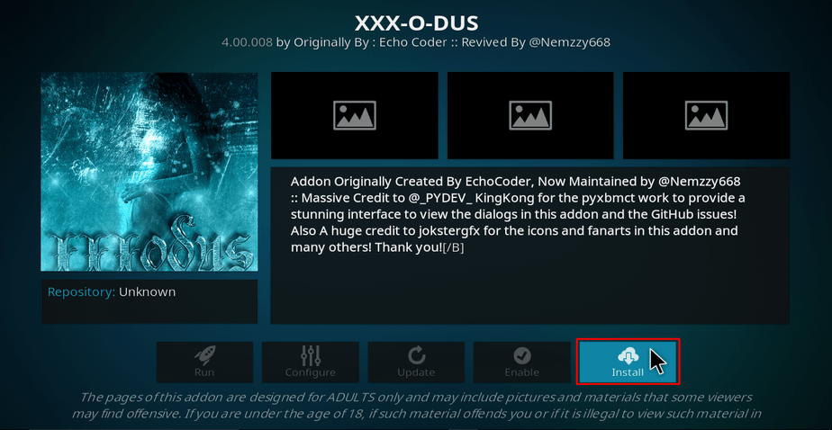 Installing XXX-O-DUS Addon on Kodi