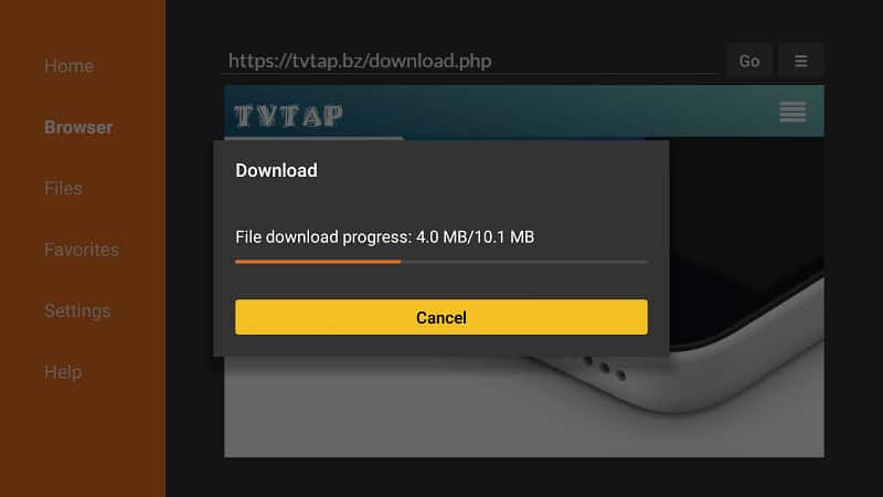 TVTap Firestick apk will now download