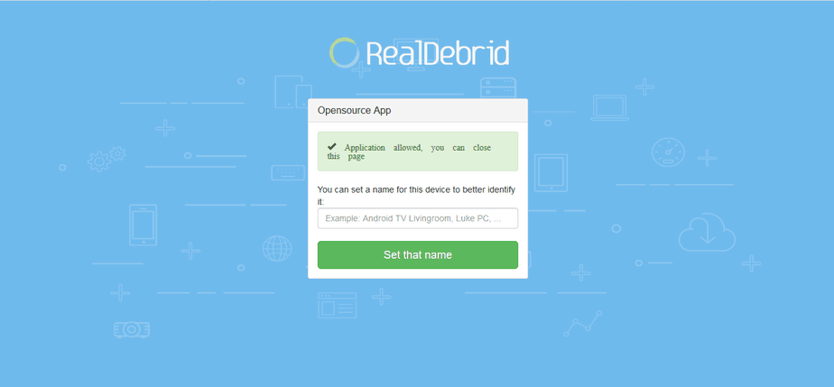 Provide the url resolvers Kodi addon authorizing code on Real-Debrid's website