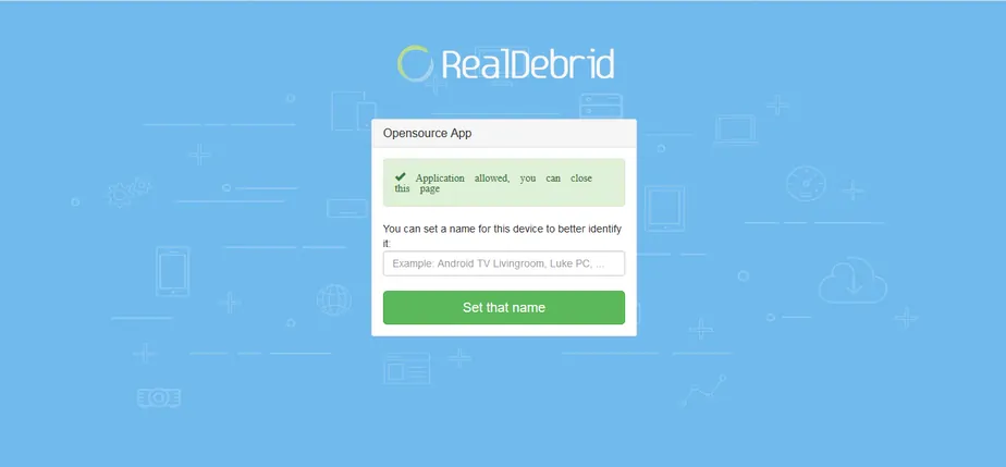 Provide the url resolvers Kodi addon authorizing code on Real-Debrid's website