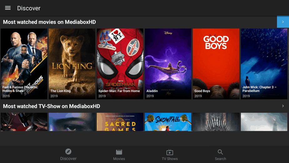 Now that the Install process on Android TV Box has finished enjoy your MediaBox HD app