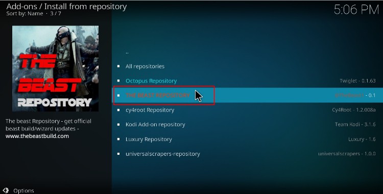 Select The Best Repository on Kodi