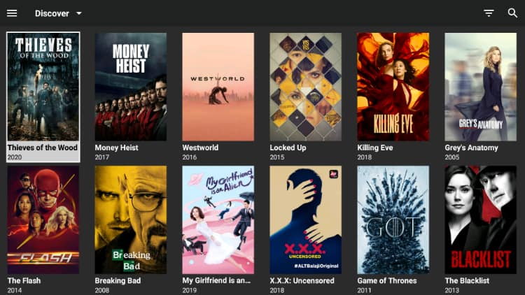 After the install, explore the categories available on the Movie Box Plus app