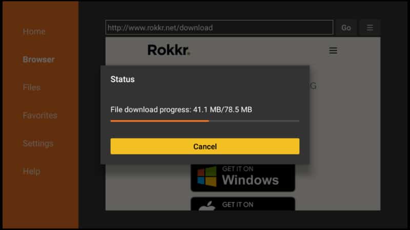Rokkr downloading - install Rokkr on Firestick