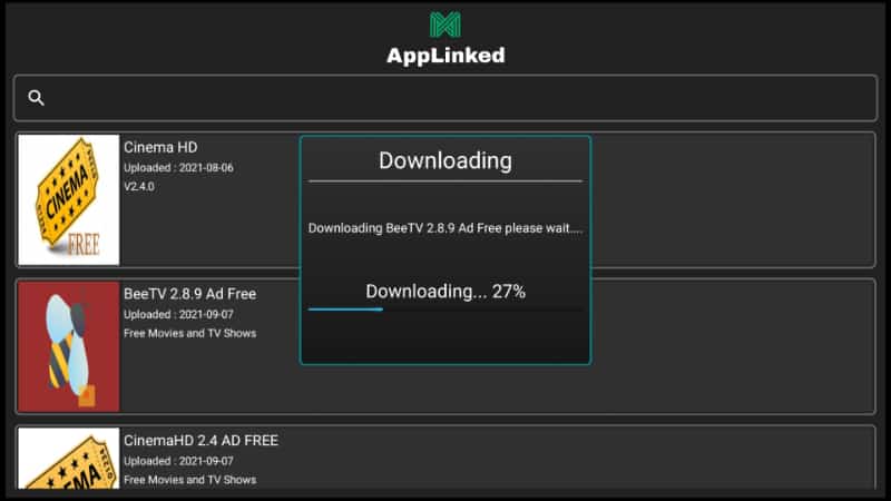 Downloading an app on AppLinked