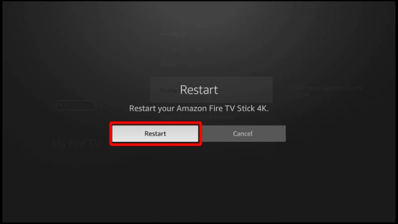 Confirm restarting Firestick to solve the problem of Hulu is not working on Firestick