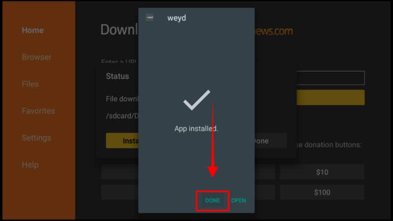 Weyd App installed