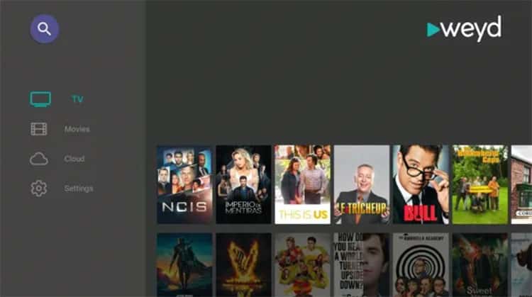 After installing the app on Firestick or Fire TV, Weyd provides a straightforward and clean interface