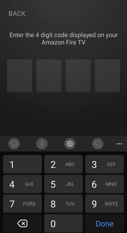 4-digit code to connect Amazon Fire TV app to Firestick