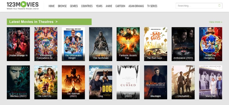 123Movies home is a popular website to watch Movies and TV Series for free and a good choice among SolarMovie websites alternatives