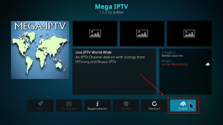 install Mega IPTV Kodi addon
