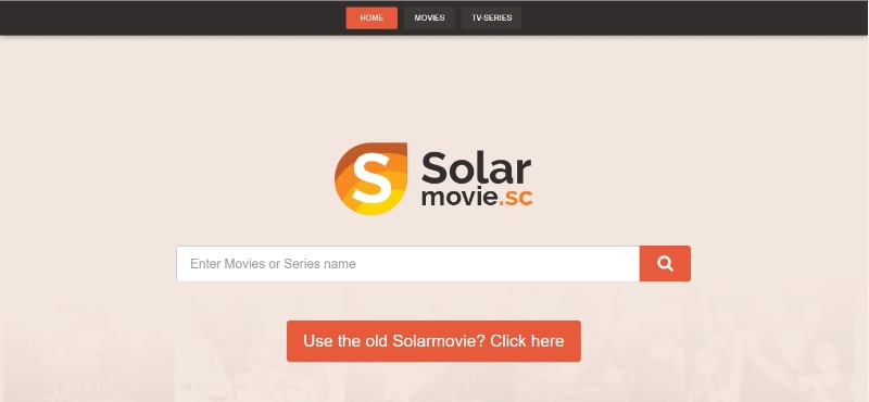 SolarMovie main page