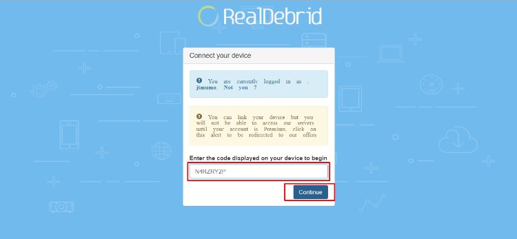 Real-Debrid code