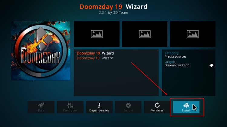 installation option for Doomzday wizard