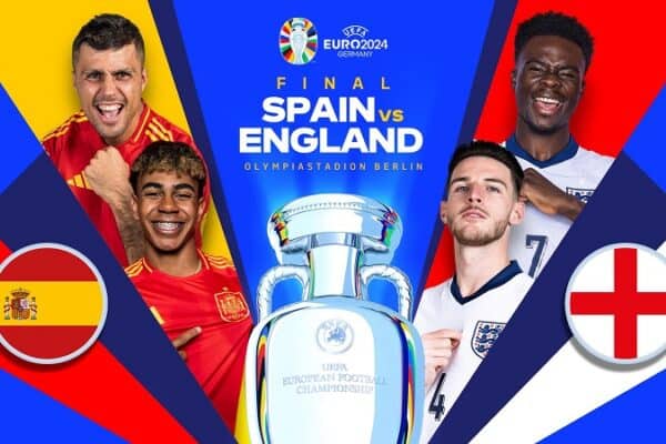How to Watch Euro 2024 Final Spain vs England Poster